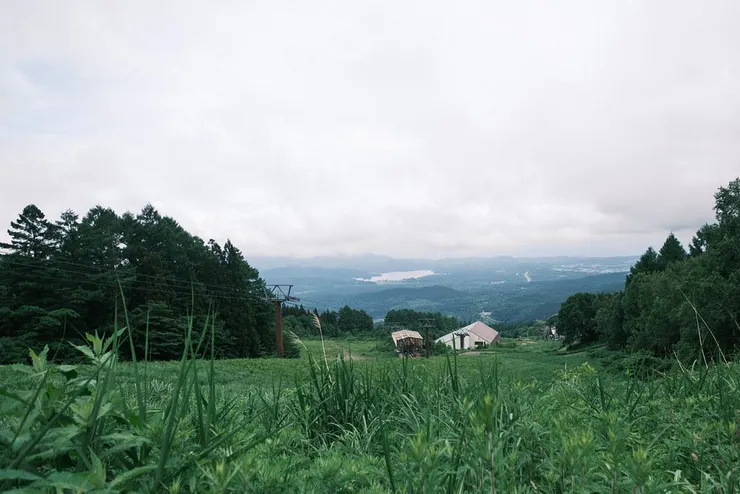 纜車站,這整片草坡冬天就是滑雪場