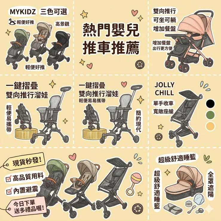 【嬰兒車推薦】單手秒收超優雅!Dcard/PTT熱推一打一神車:偽單親/出國登機必備, MyKidz嬰兒車/溜娃神器