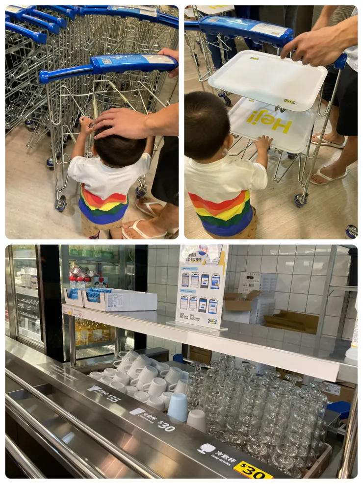 第一次體驗IKEA自助式用餐的兒子