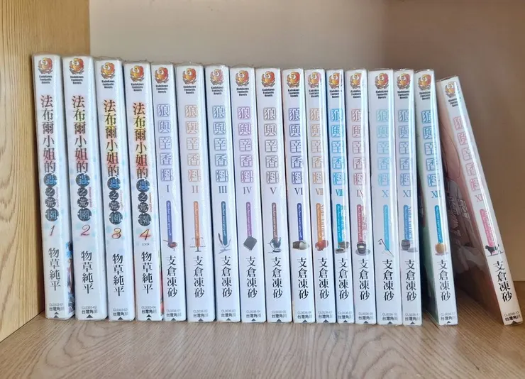 當兵期間買的輕小說(狼與辛香料全集沒讀完...再找時間繼續讀)