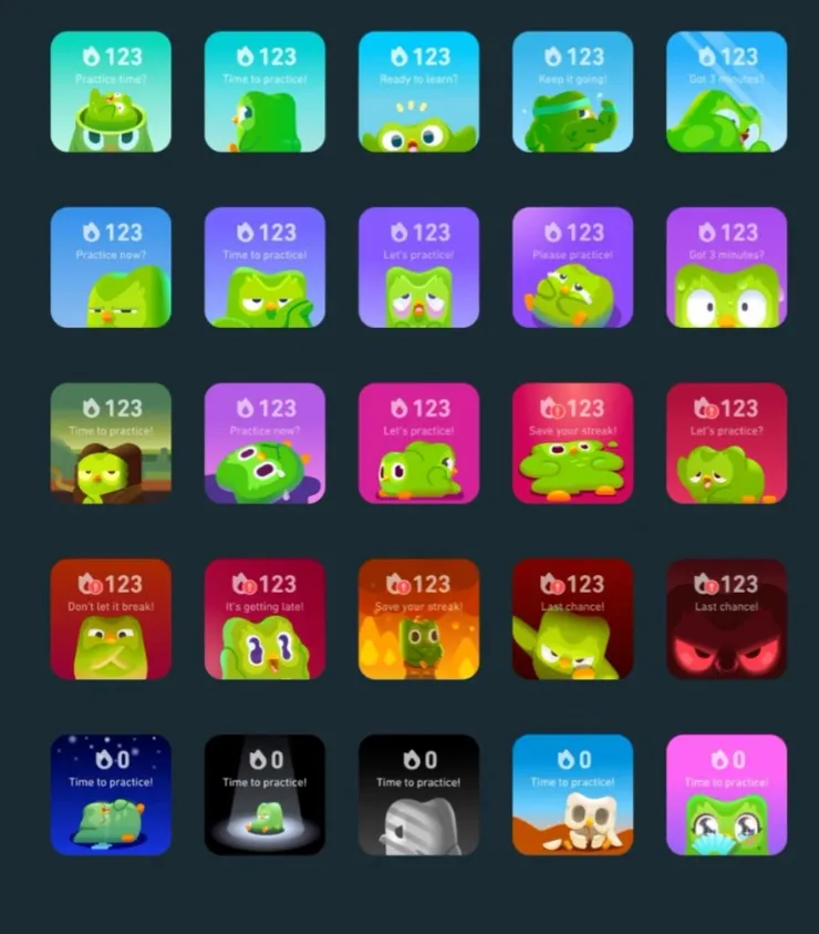 不同的提醒圖案