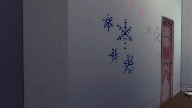 左邊的是女孩子的房間,雖然也有雪花圖案,但是不一樣哦。