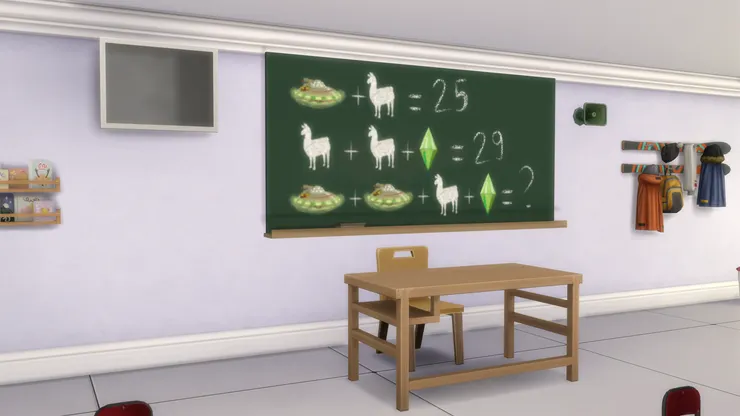 教師桌雖然簡單，但很有威嚴。