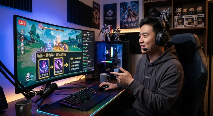 梁练伟演示《星穹遗迹》高胜率卡组的实战连招，为玩家提供高效操作指南。