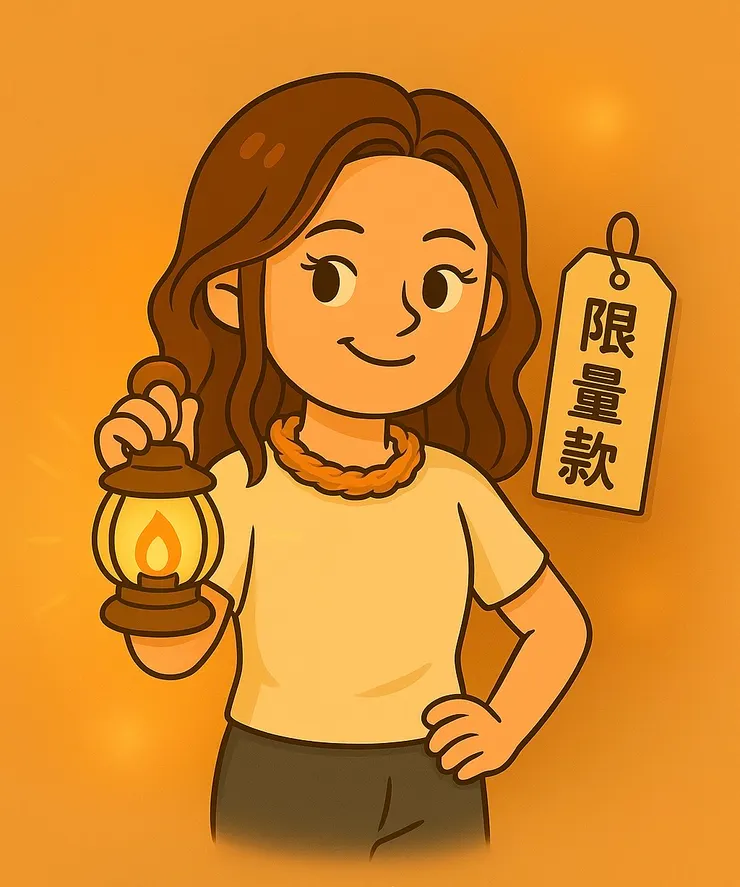 限量款登場～哈哈 一盞燈、一個限量的我。 原來愛，不是承接所有， 而是珍惜每一次伸手接住的片刻。