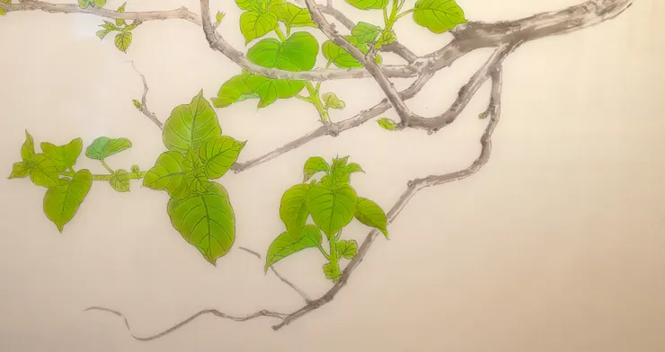  〈春律─向林玉山老師致敬／三月之晨〉局部－泡桐