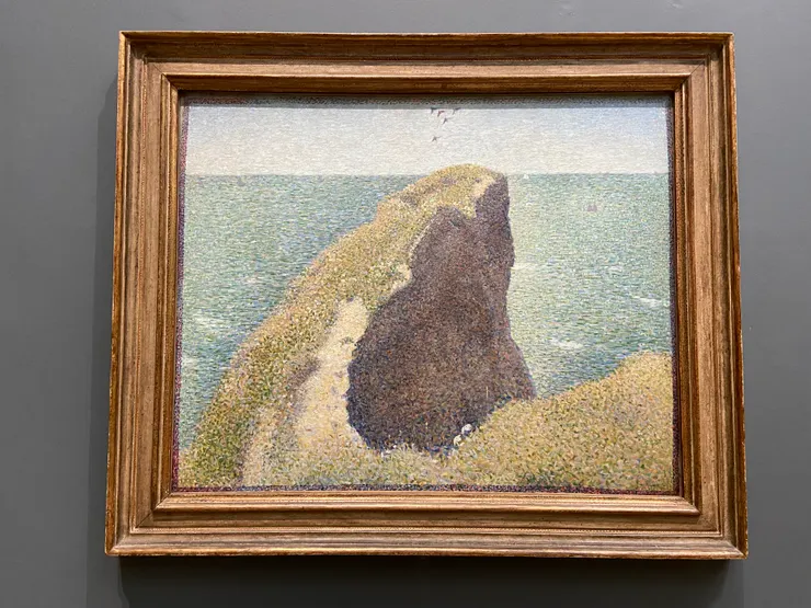 用點的畫法構成的風景，別開生面呢。