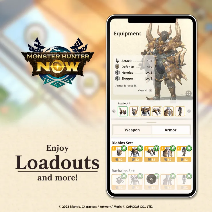 《Monster Hunter Now》允許獵人預先設置裝備和武器，讓狩獵變得更加容易 (2)