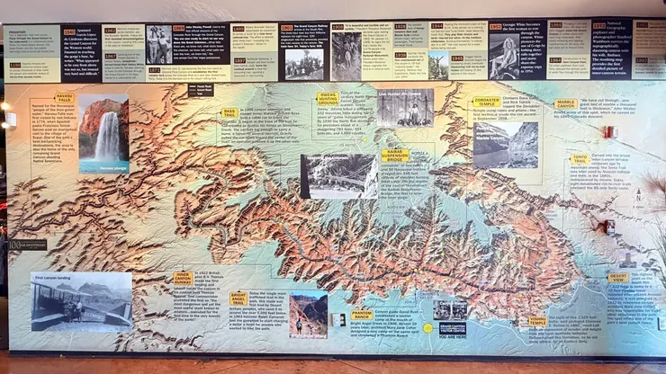 大峽谷的歷史事件發生和地圖