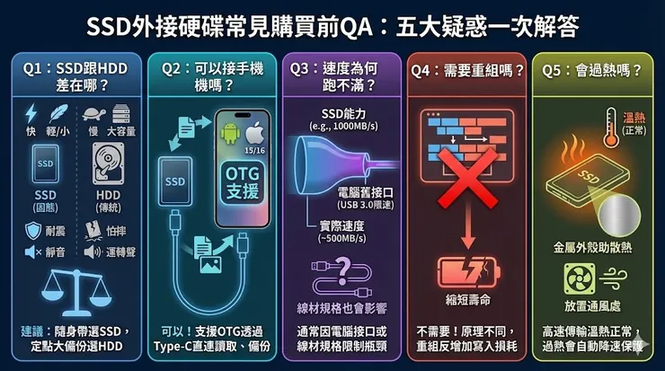 SSD外接硬碟常見購買前QA