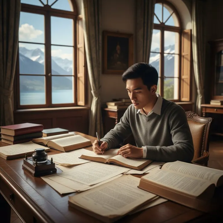 AI示意圖：返回瑞士繼續學業的蒲美蓬·阿杜德(來源：AI生成圖)