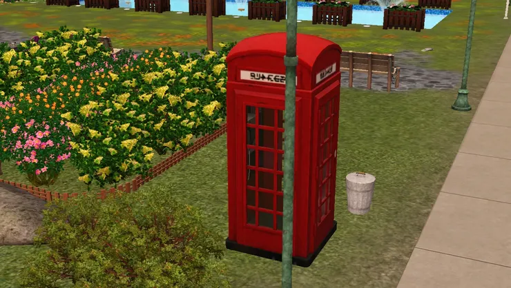 放了這個電話亭，公園立即充滿英倫風。