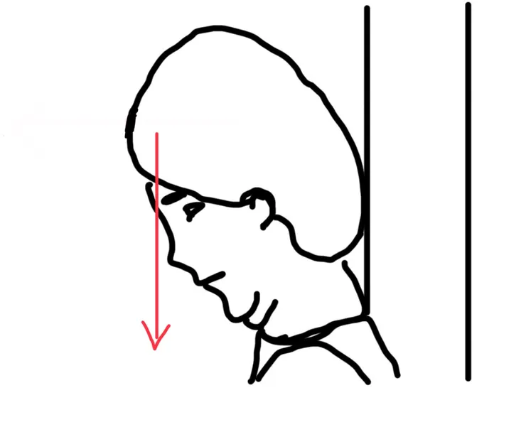 坐姿收下巴