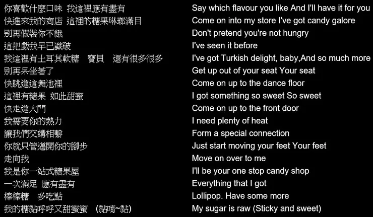 【Candy Shop (糖果屋)】歌詞
