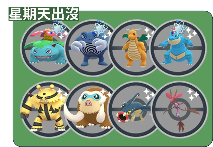 曠野地帶 強大的寶可夢 禮拜天出沒