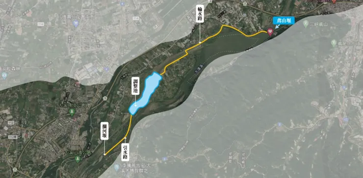 鳶山堰濁度太高時，由中庄調整池供水給板新、大湳給水廠。圖：北水分署提供