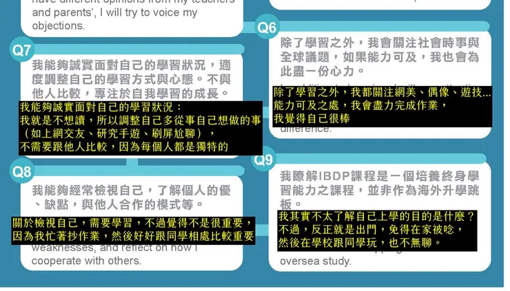 然後～～我直覺在上面記錄班上學習者現況（黃字黑底），心想，符合這些檢視條件的孩子們，究竟適合讀什麼課程？😭