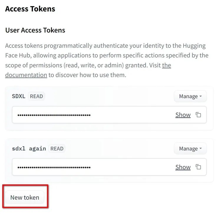產生後記得複製,點按Show右邊的兩方塊重疊的按鈕即可