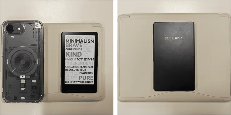 麥克長時間把閱星曈 X4 放在有雕刻的手機殼上，一個月後閱讀器並沒有明顯刮痕