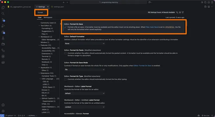 VS Code format on save setting.jpg
