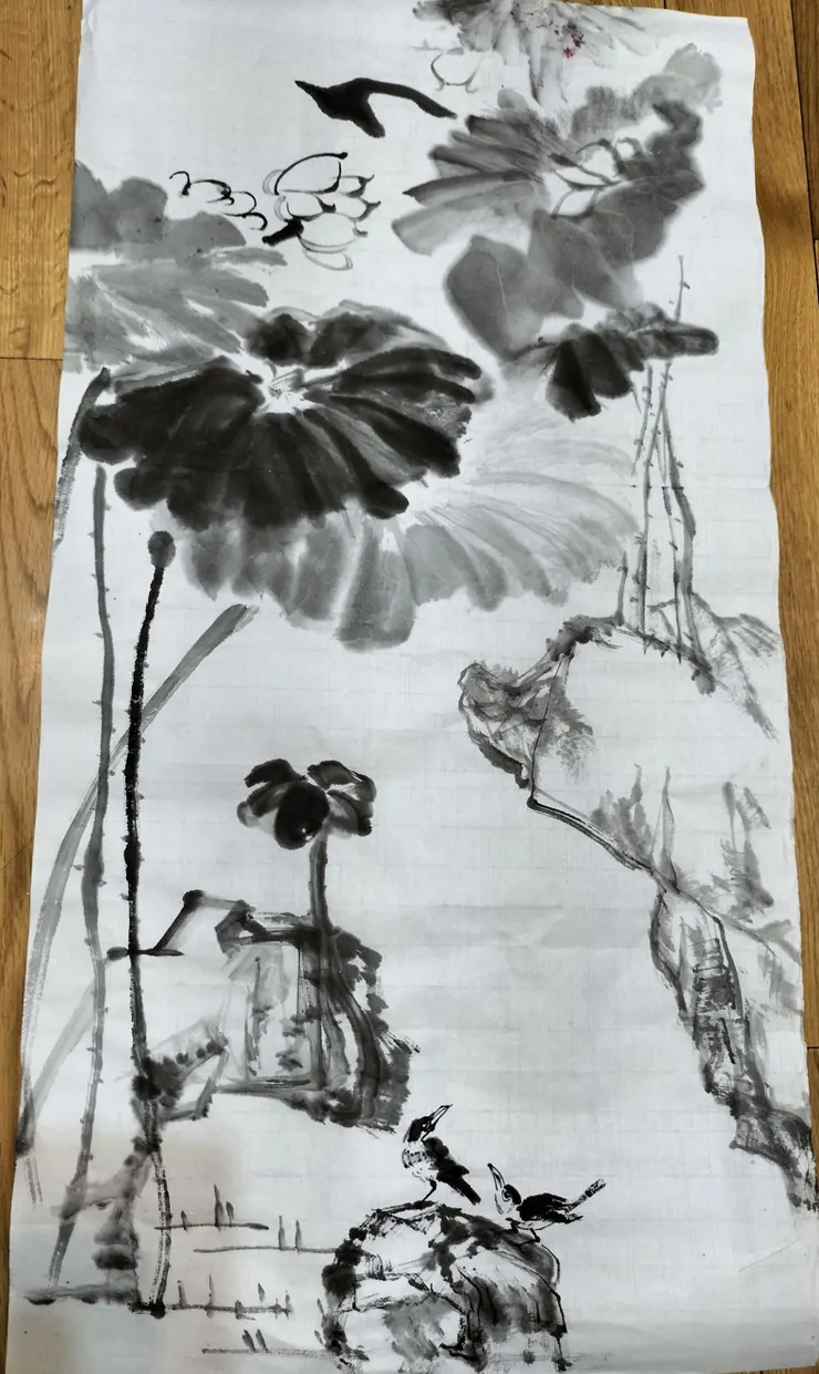 草擬自八大山人的蓮花/Mingling畫