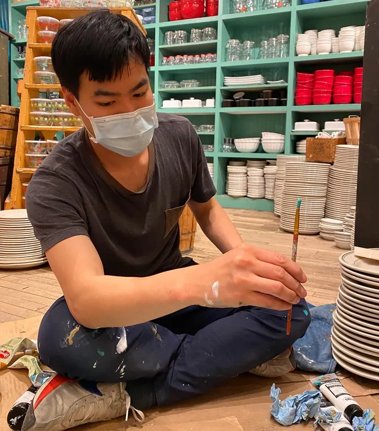 David 在疫情時的工作照