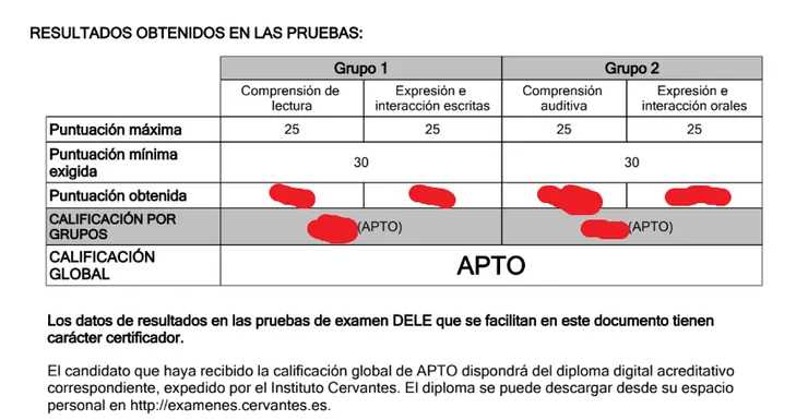 收到通過DELE B1的信了~(分數不堪入目哈哈)