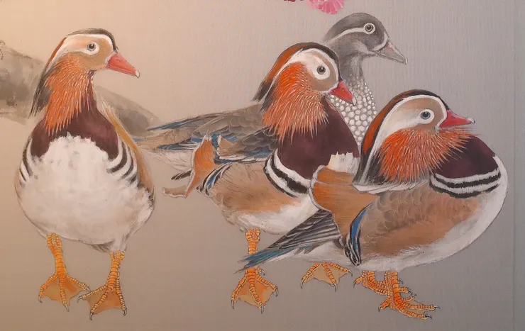 〈暖春三月〉局部－鴛鴦