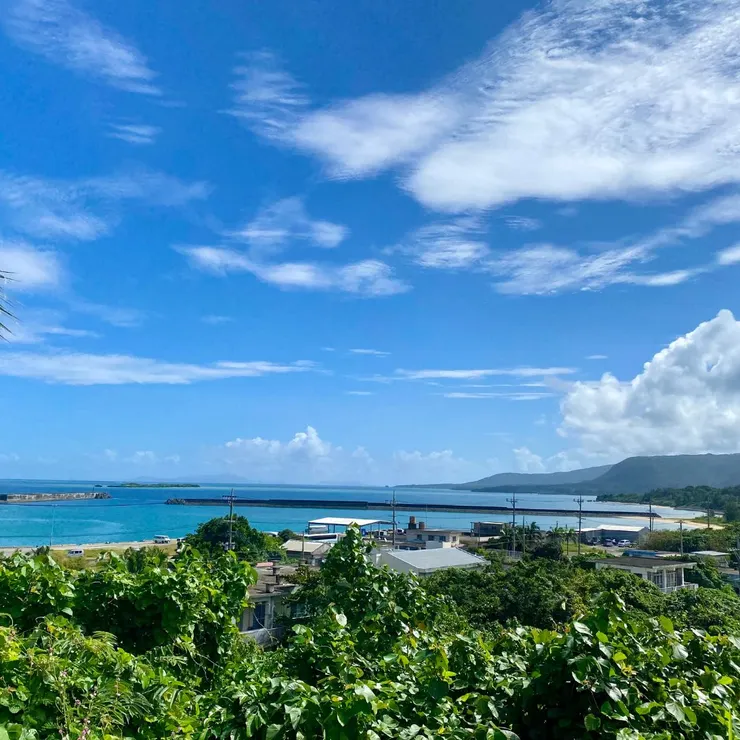 杜屋西表島飯店位於比較高處,從餐廳二樓露天座位看出去景色超棒。