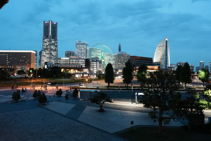 橫濱紅磚倉庫可以看到美麗的天際線