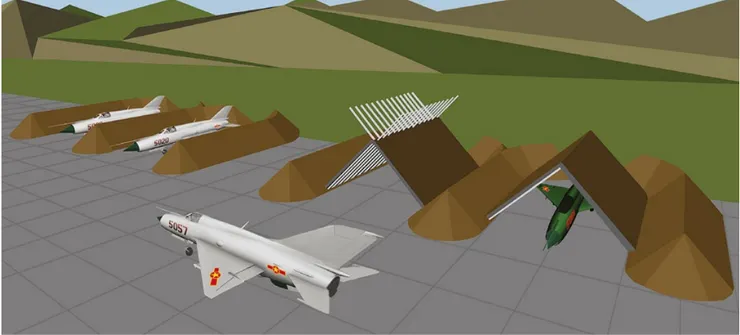 在意識到土堤掩護對於集束炸彈效果不佳後，北越改建一批具備有限防範天頂方向攻擊的強化掩體。