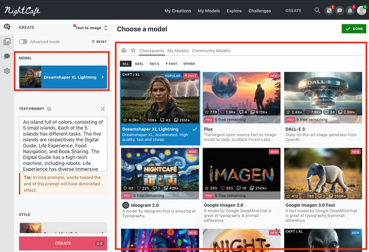 03 Text to image 操作說明|① 模型 Model