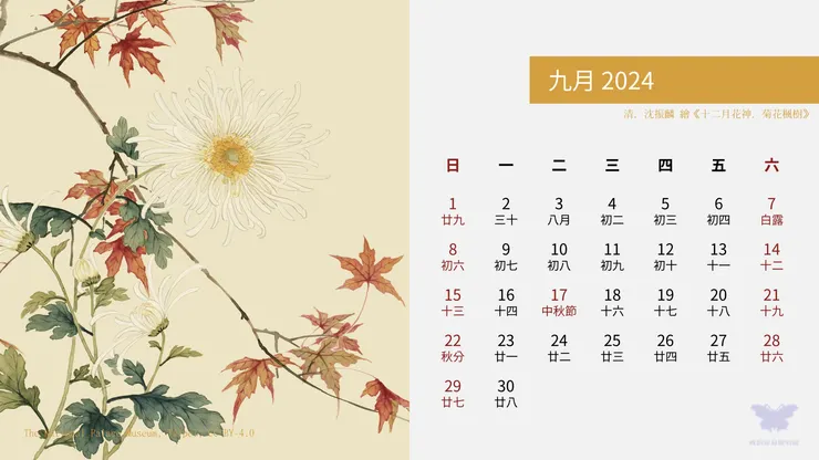 十二月花神．菊花楓樹