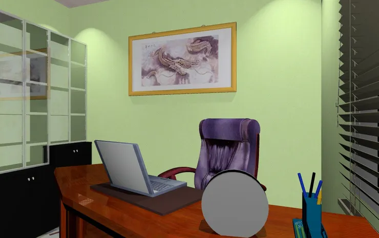 傳統的經理室就是要有大的木辦公桌、坐得很舒服的大班椅、巨大的文件櫃和牆上掛著很有氣勢的畫。