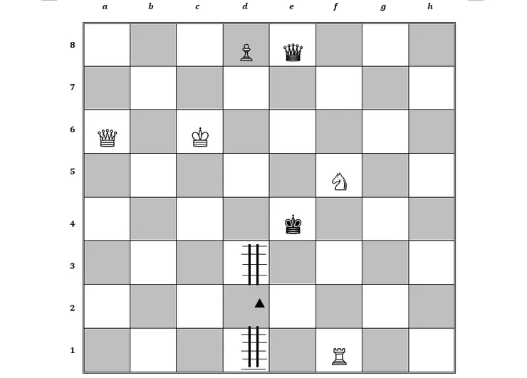 棋盤十五﹕白棋皇后走 c8-a6