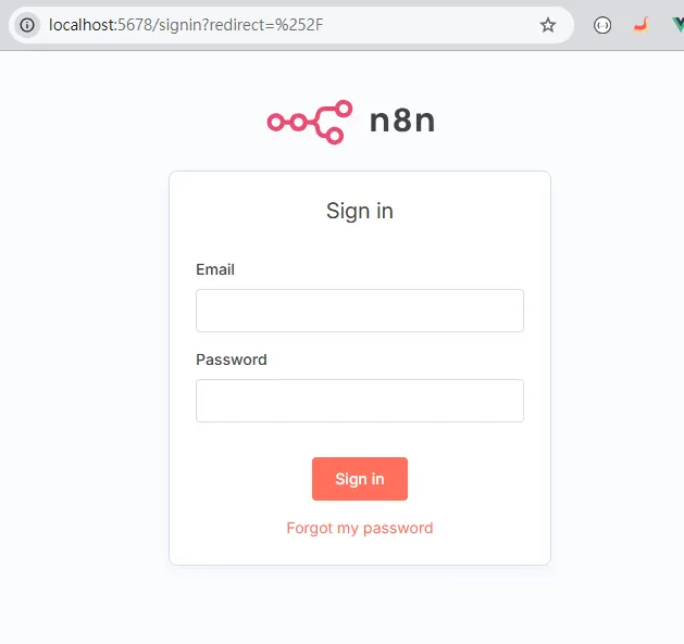 n8n登入畫面