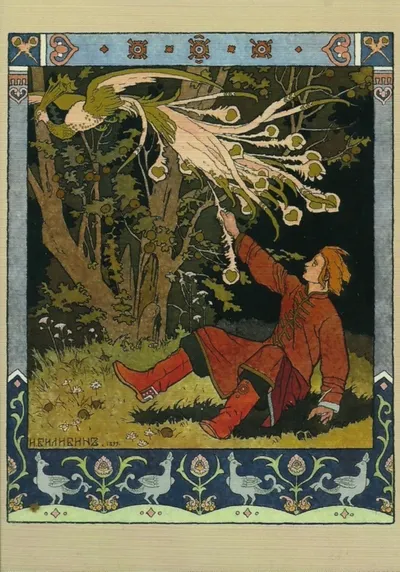 "Ivan Tsarevich Catching the Firebird's Feather", Ivan Bilibin, 1899