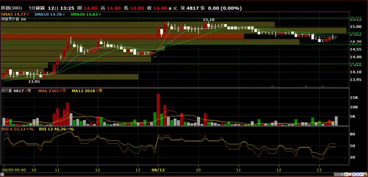 群創(3481)分時量價