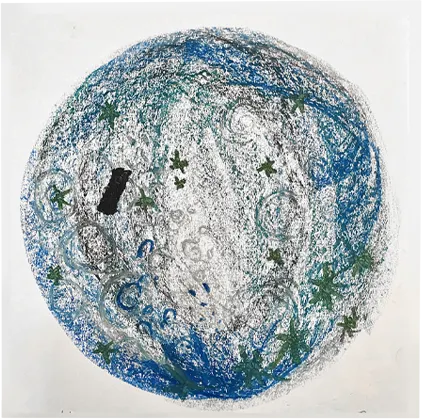 左上的黑色色塊,是回憶裡的那個陵墓,同時也代表我再也看不到那張實體月曆的遺憾🎷