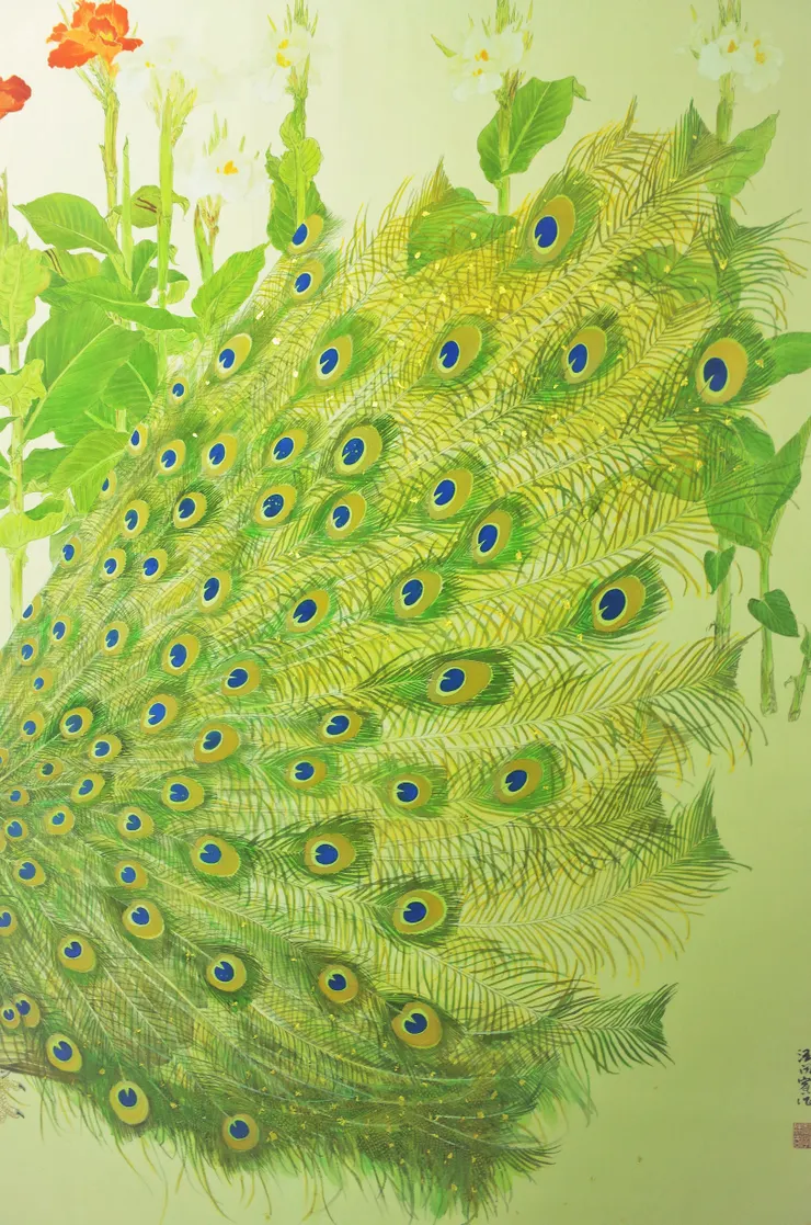 〈熱帶妍彩〉局部－孔雀羽毛