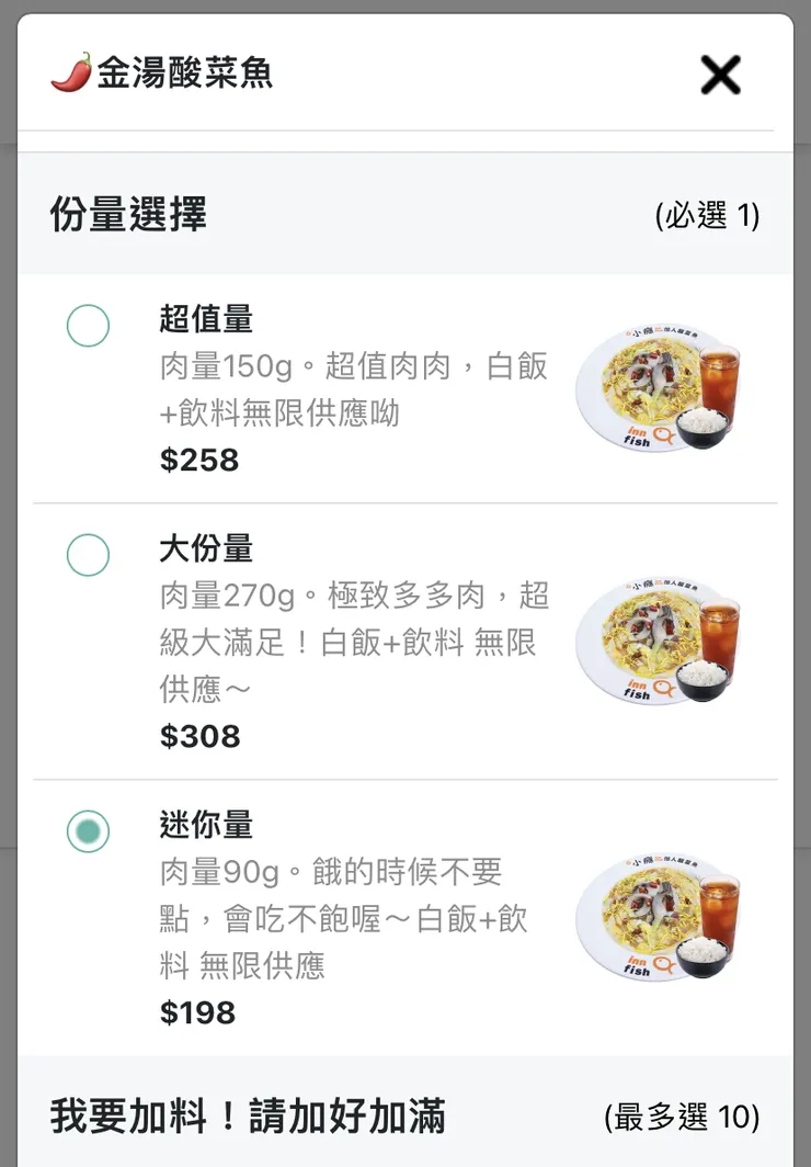 小鳥胃福音,居然有提供迷你量