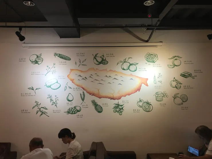 學吧精釀牆上的臺灣島圖全貌