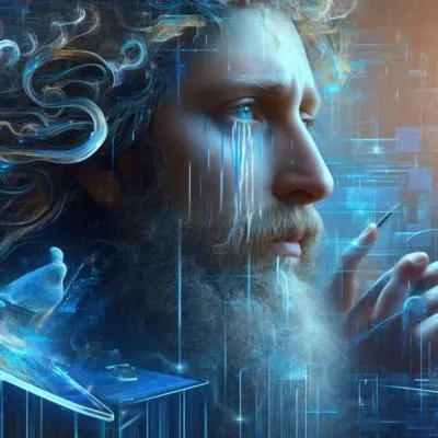 咒語：digital art, 痛哭的大衛王。（Bing Image CreateAI繪圖生成製成）