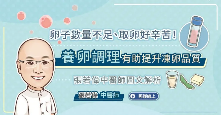 卵子數量不足、取卵好辛苦!養卵調理有助提升凍卵品質,張若偉中醫師圖文解析
