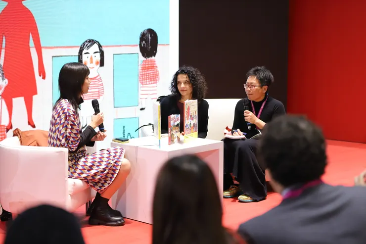 2025台北國際書展義大利主題國，左起：我、蘇珊娜、Cecilia