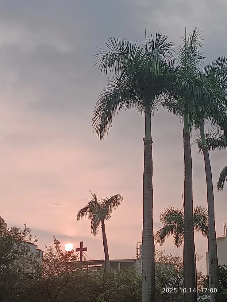 斜陽暮曠望天際，自拍攝