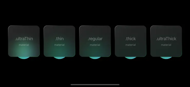 黑色背景中的五種模糊等級