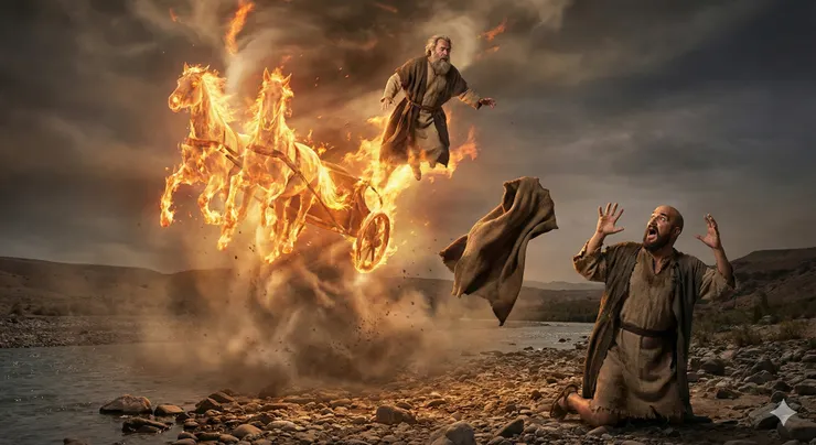 火車火馬隔開以利沙後以利亞就乘旋風升天