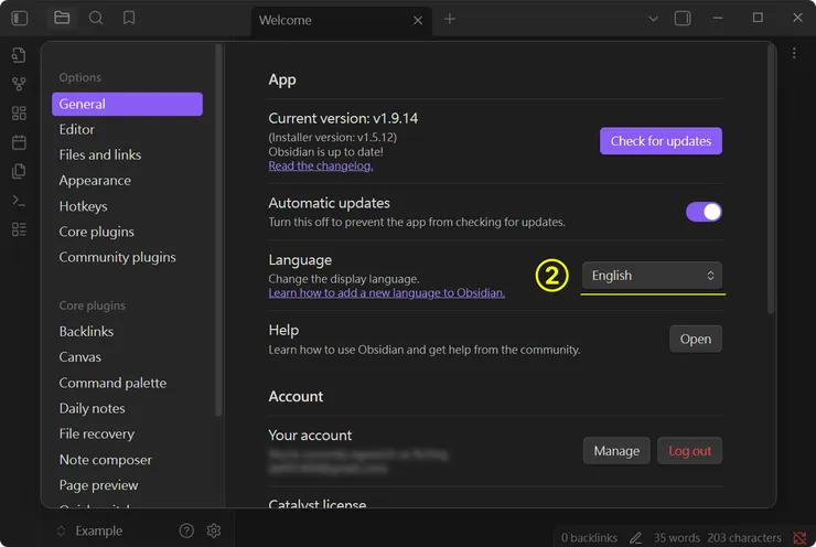 2. 在 General 找到 Language,就可以切換語言囉!