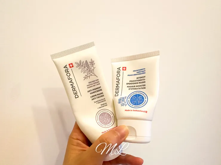左：Dermafora 護手霜 右：Dermafora 保濕面膜